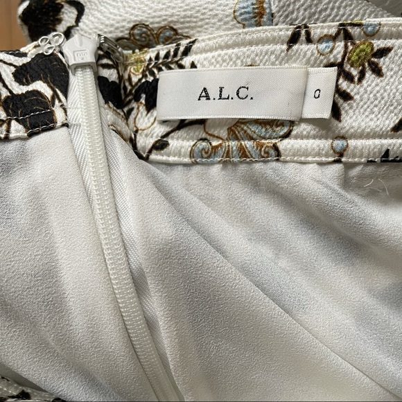ALC Silk Blend Floral Skirt In Eggshell - Picture 10 of 11
